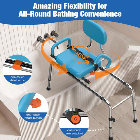 Allvibrant Swivel Tub Transfer Bench