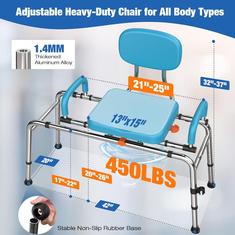 Allvibrant Swivel Tub Transfer Bench