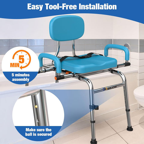 Allvibrant Swivel Tub Transfer Bench