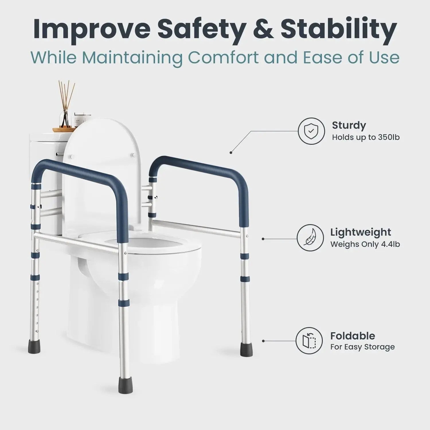 Allvibrant Toilet Safetly Rail (350lb)